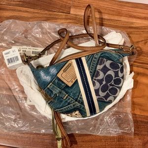 Coach dog leash denim